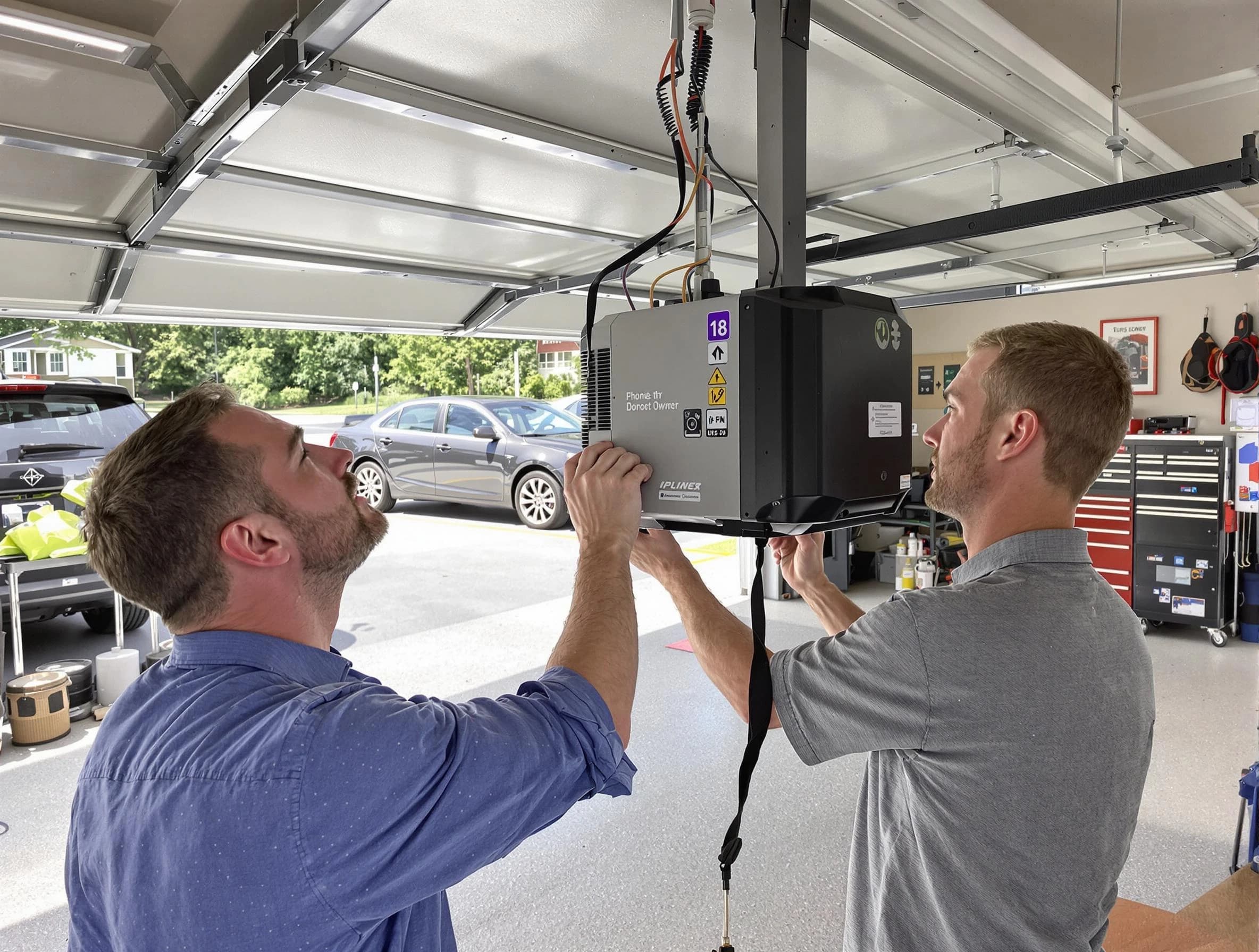 Orlando Garage Door Repair technician installing garage door opener in Orlando