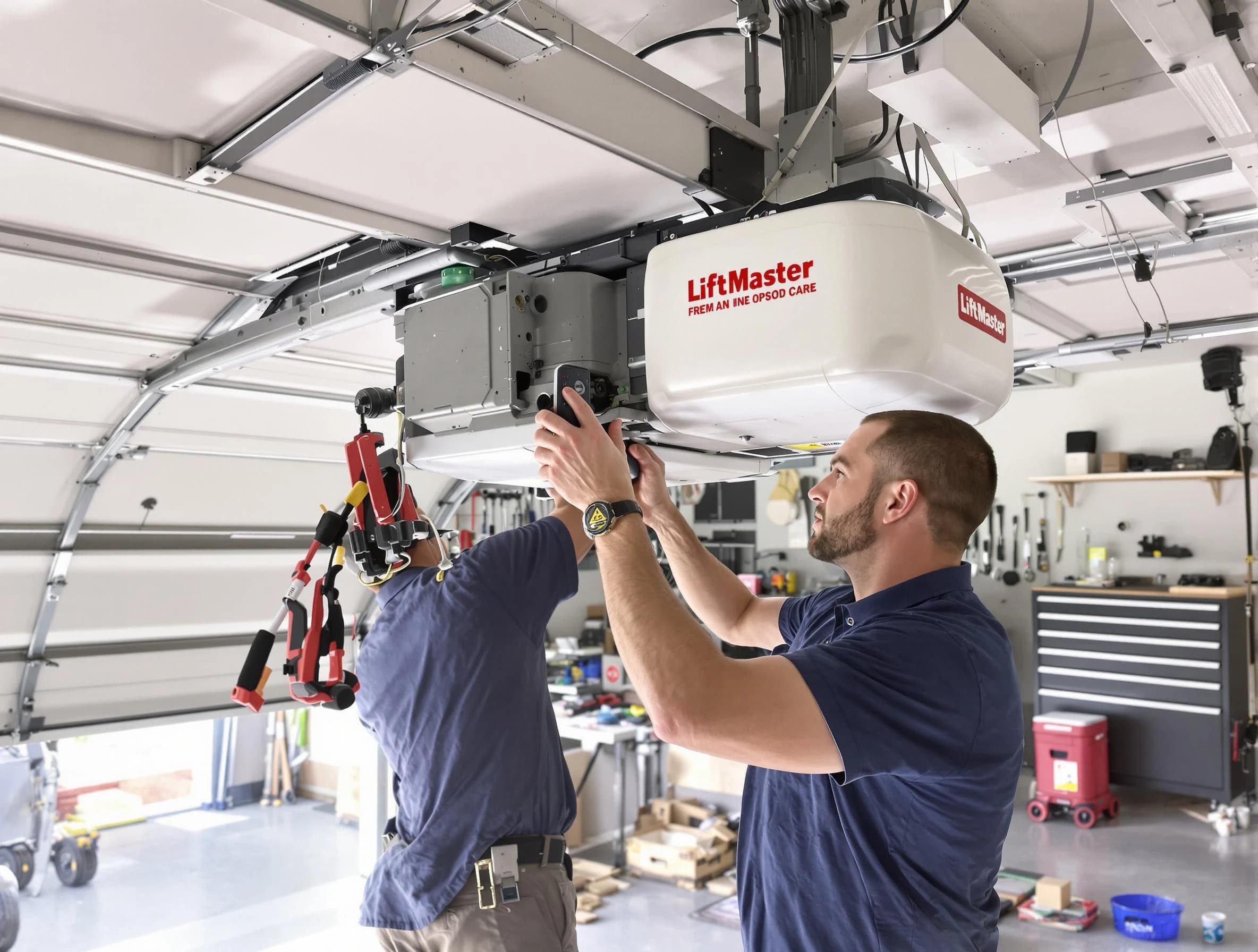 Orlando Garage Door Repair technician performing advanced diagnostics on garage opener in Orlando