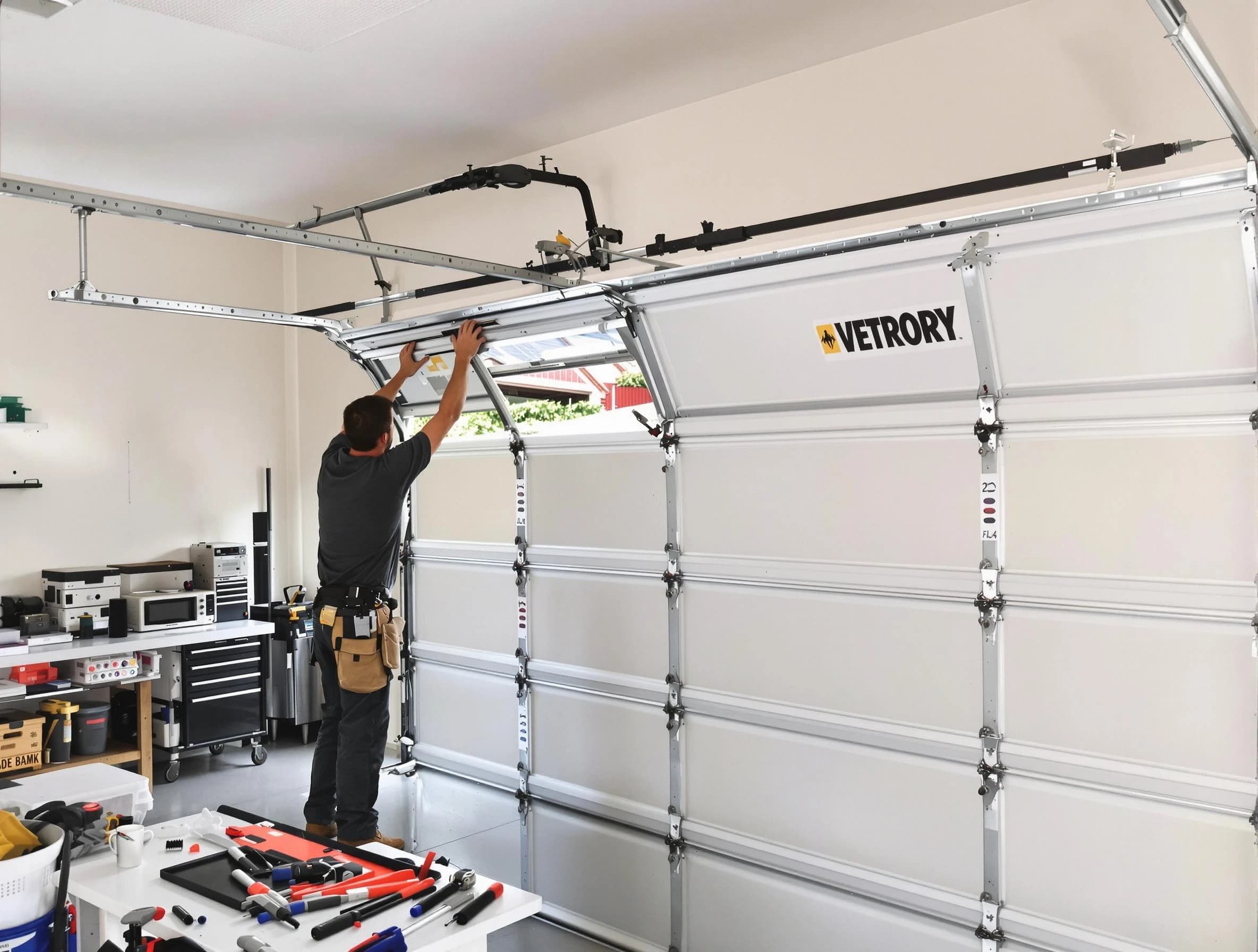 Orlando Garage Door Repair technician performing section replacement in Orlando