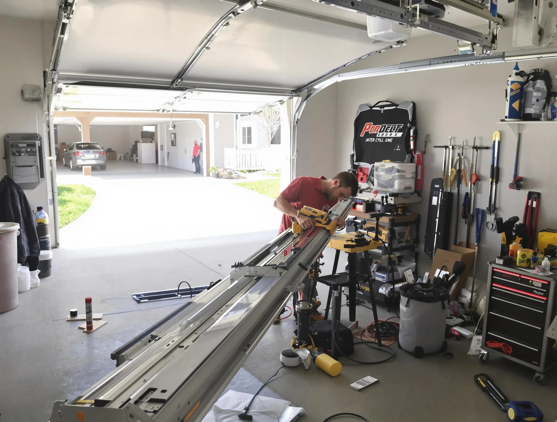 Orlando Garage Door Repair expert performing track repair in Orlando
