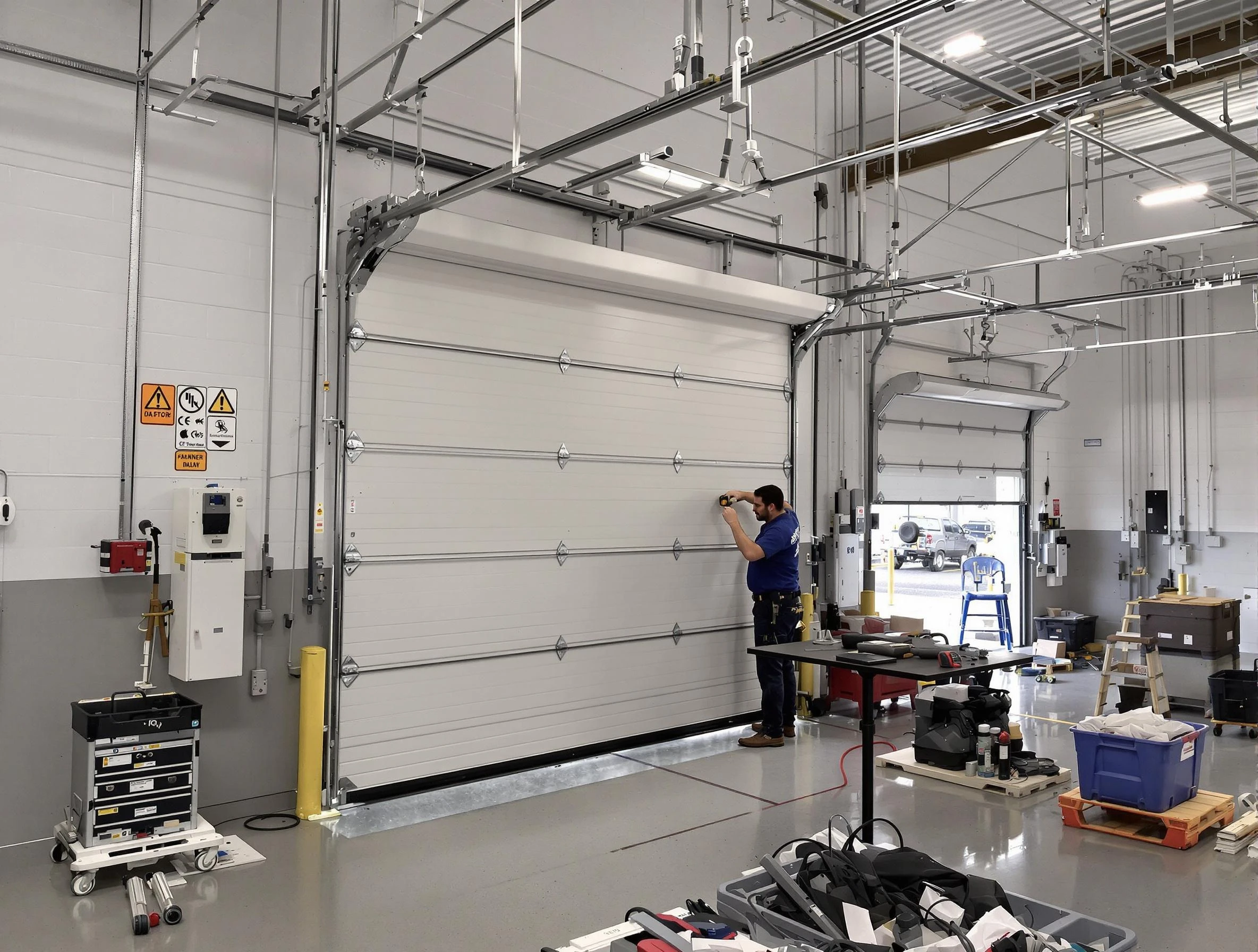 Commercial garage door repair being performed by Orlando Garage Door Repair expert in Orlando