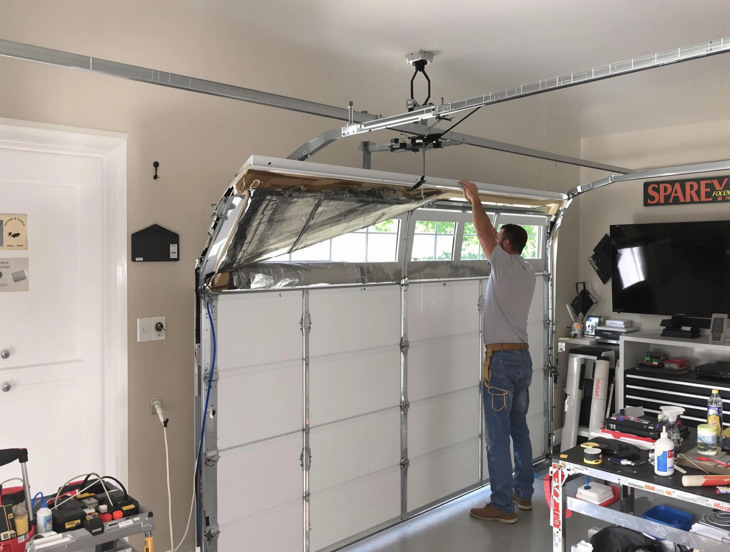 Garage door section replacement by Orlando Garage Door Repair in Orlando